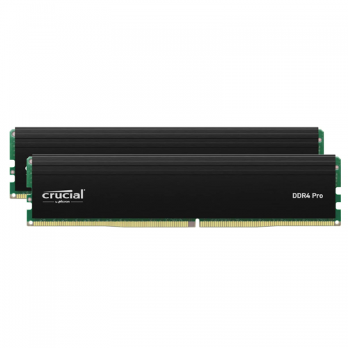 Crucial Pro 64GB Kit (2x32GB) DDR4-3200 UDIMM Desktop Memory - Black (CP2K32G4DFRA32A)